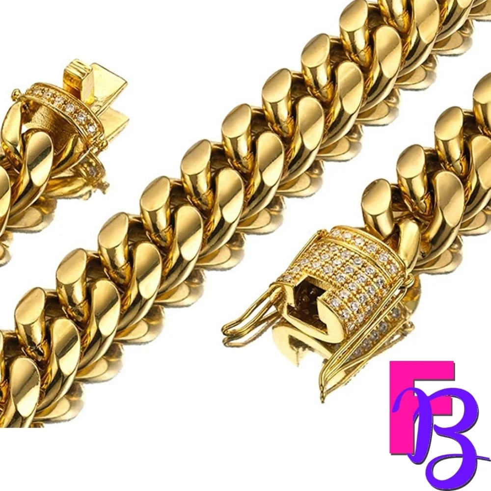 *NEW!* Heavy 14MM 18K Iced Miami Cuban Chain - Picture 5 of 10